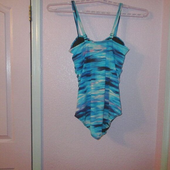 Great Lengths Making Waves Swimsuit 18 One Piece Long Torso Tummy Slimmer Vacay - Picture 10 of 13